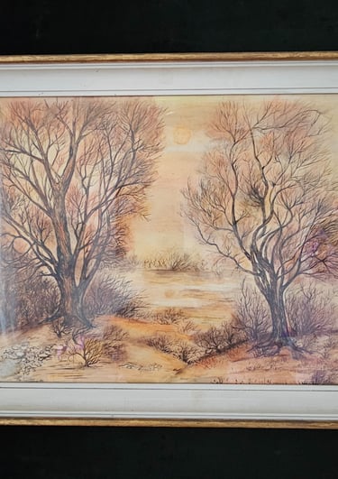 L’aube dorée - huile sur panneau - Solange Latteur