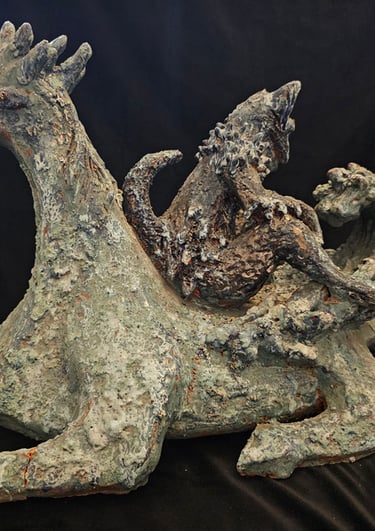 Le chat perché - sculpture - Solange Latteur