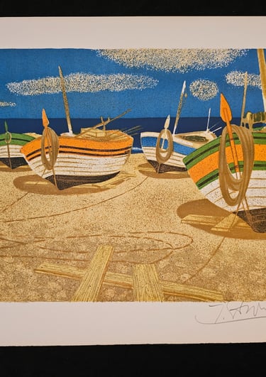 art deco vintage bateaux à maree basse-yves Ganne