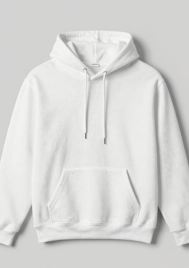 A cozy, stylish hoodie draped over a wooden chair with soft natural light highlighting its texture.