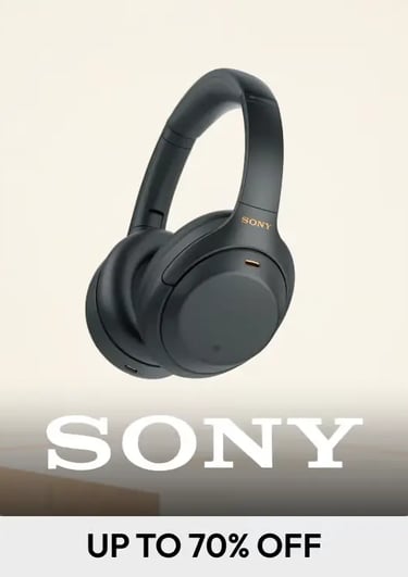 Sony wireless noise canceling headphones over-ear black model on sale for up to 70% off.