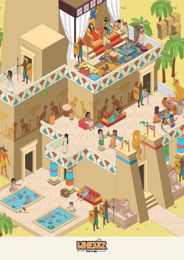 illustrations palais egyptien jeu cherche et trouve géant événements