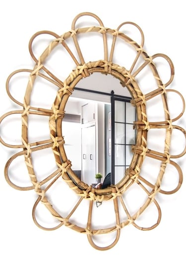 rattan cane mirrors