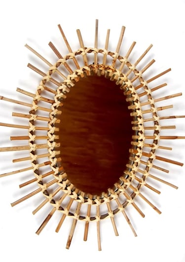 rattan cane mirror