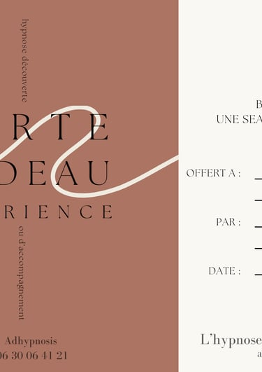 Carte cadeau expérience hypnose d'Adhypnosis