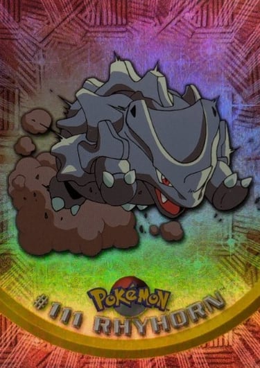 111 Rhyhorn Topps series 2 US back rainbow foil