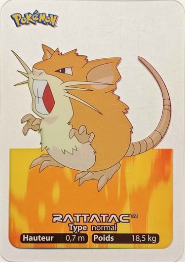 20 Rattatac Lamincards Pokémon série 1