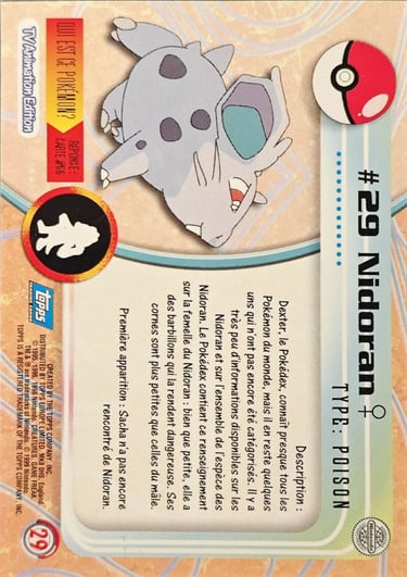 Nidoran 29 topps serie 1