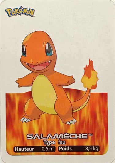 4 Salamèche Lamincards Pokémon série 1