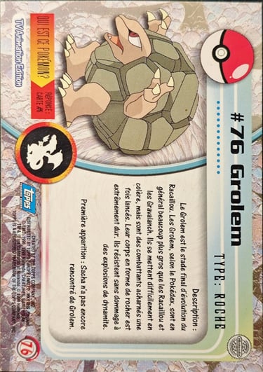 Grolem topps série 1