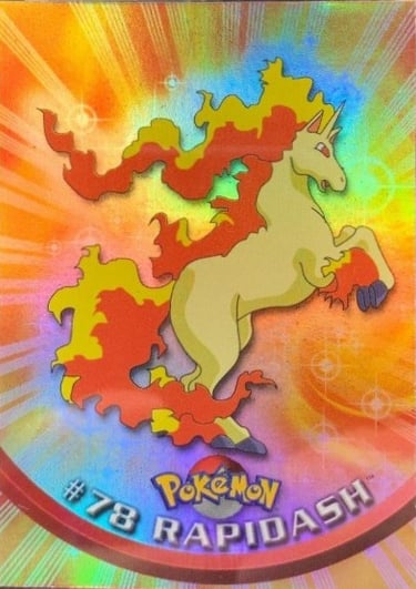 78 Rapidash Topps Pokémon série 2 US rainbow foil