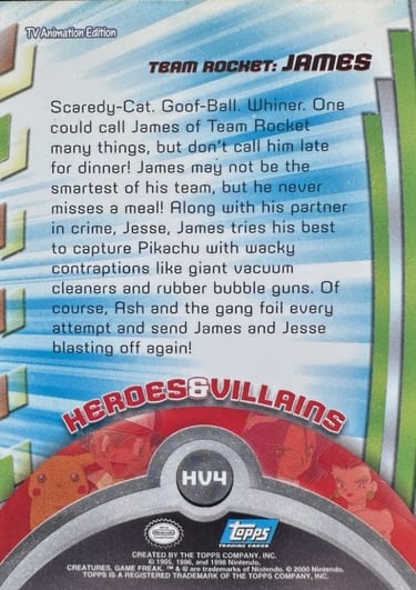 HV4 James Topps Pokémon series 2 US back