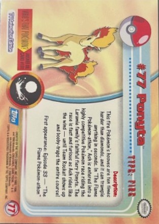 77 Ponyta Topps Pokémon series 2 us Back