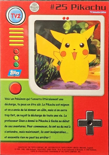 TV2 Pikachu topps série 1