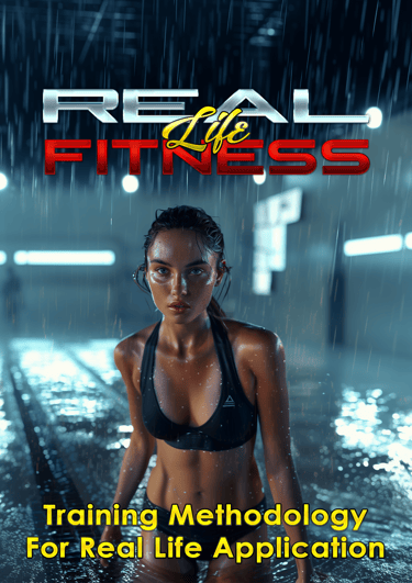 Athletic woman training in rain for Real Life Fitness functional training methodology.