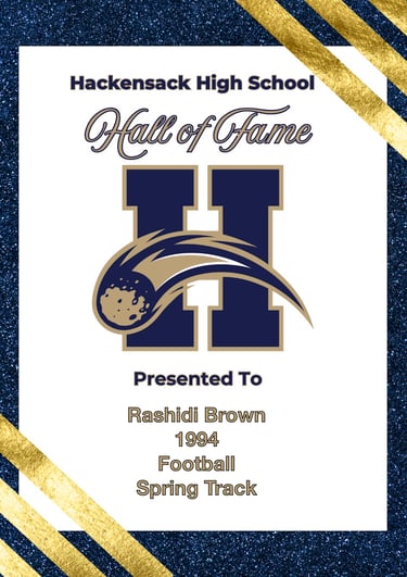 Rashidi Brown Track Hackensack Athletic Hall of Fame