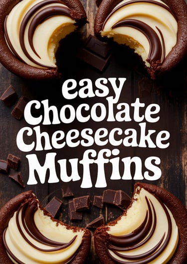 Chocolate cheesecake muffins with creamy filling. Easy chocolate muffin recipe & cheesecake swirl.