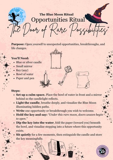 Blue Moon Opportunities Ritual Soul Sisters Tarot