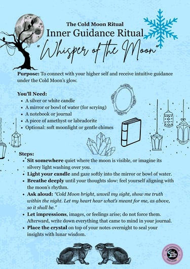 Cold Moon Ritual Inner Guidance Ritual Soul Sisters Tarot