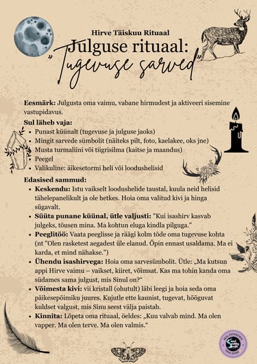 Hirve Täiskuu Rituaal Julguse Rituaal Soul Sisters Tarot