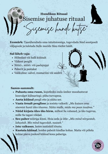 Hundikuu rituaal Sisemise juhatuse rituaal Soul Sisters Tarot