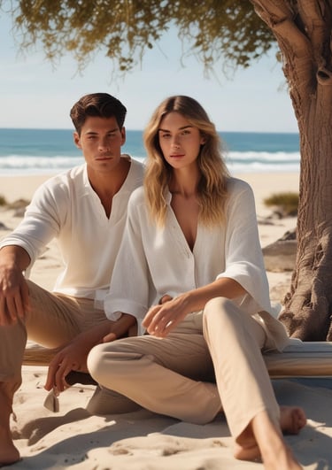 A cozy scene showing a couple wearing exclusive Valentine's Day themed t-shirts.