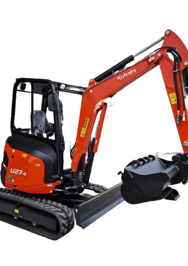 Kubota U27 minigraafmachine met hydraulische snelwissel, gereed voor diverse graafklussen