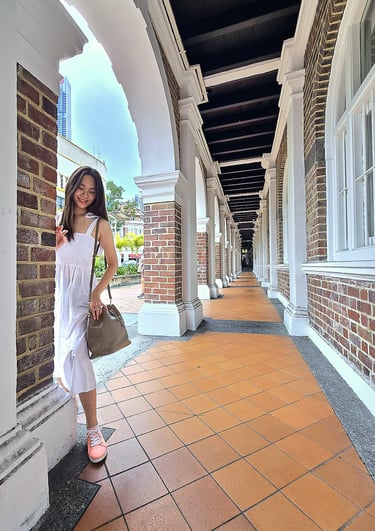 girl in white spaghetti strap dress | olio my shop