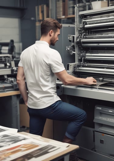 A vibrant display of various custom signs and banners.