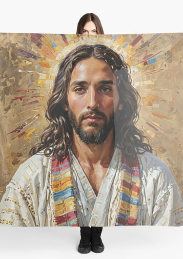a man with a beard and a beard wearing a white robe