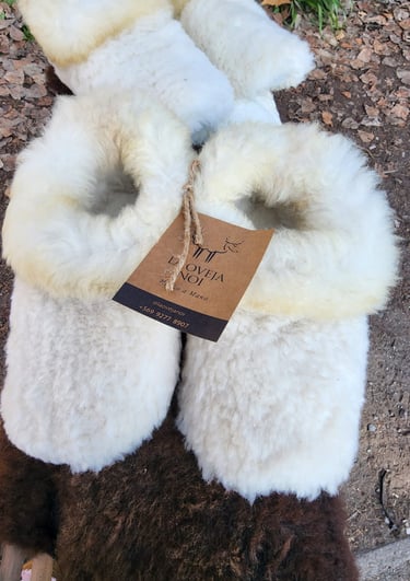 pantufla de piel de oveja