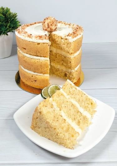 a slice of cake with a slice taken out of it