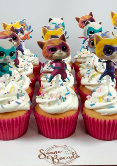 a bunch of cupcakes with littlestuftured cupcakes
