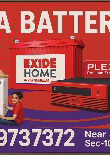 a woman and two children are standing in front of a red and white advertisement for
