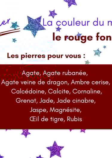 Les pierres rouge foncé de janvier Les Couleurs de Lo