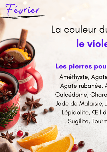 Les pierres violettes de février Les Couleurs de Lo