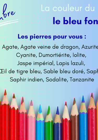 Les pierres bleu foncé de septembre Les Couleurs de Lo