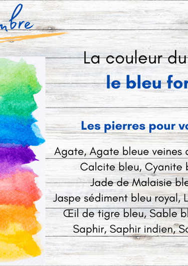 Les pierres bleu foncé de septembre Les Couleurs de Lo