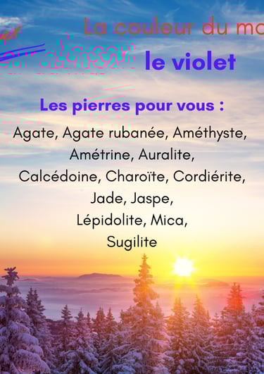Les pierres violettes de février Les Couleurs de Lo