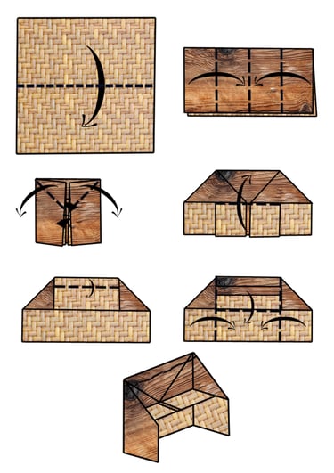 Sono le istruzioni per fare un origami di una panca di carta