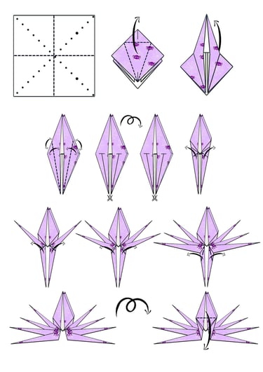Istruzioni per fare un Ragno di carta con la tecnica degli origami