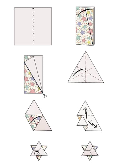 Istruzioni per creare una Stella di origami con la carta