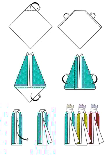 Istruzioni per creare il corpo dei Tre Re Magi di origami con la carta