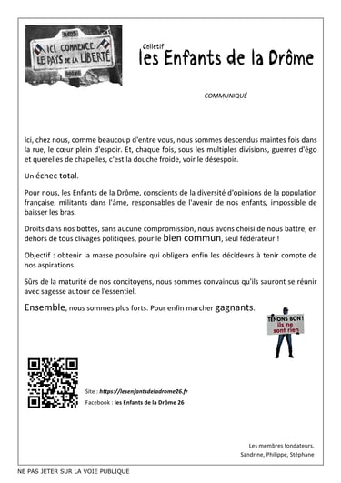 Collectif les Enfants de la Drôme - texte fondateur