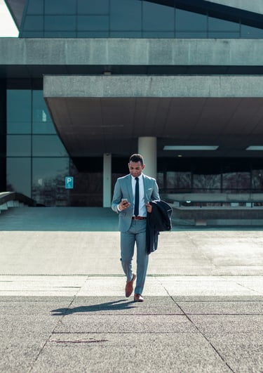 Executive walking