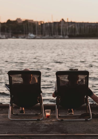 Two men are relaxing