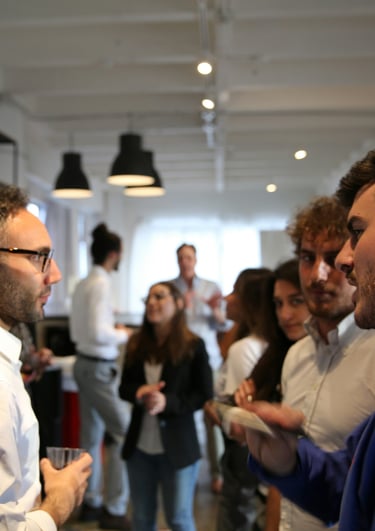 People are talking to each other at the event