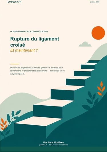 Couverture du coffret GuideLCA « Rupture du ligament croisé — Et maintenant ? » pour les non-athlète