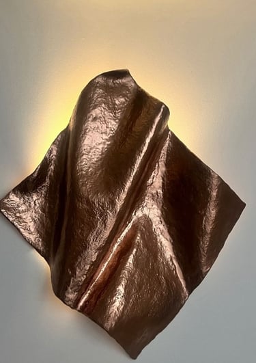Handmade paper mache wall light by WabiSab Studio Australia
