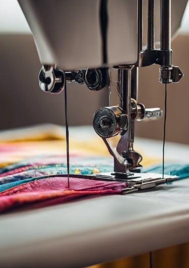 a close up of a sewing machine on a table